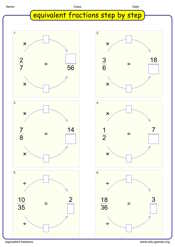 Logo for finding equivalent fractions step by step.