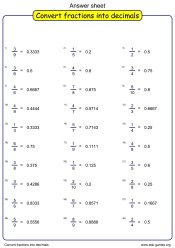 Free worksheet generator: practice changing fractions into decimals
