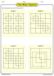 Logo for the game: How Many Squares