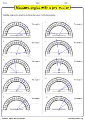 Free printable protractor worksheet for practicing angle measurement