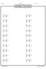 Multiplying fractions worksheet generator preview