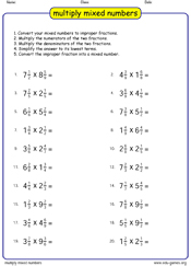 Multiplying mixed numbers worksheet generator with customizable difficulty levels