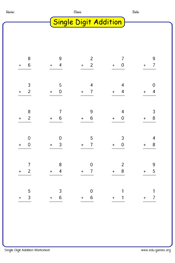 Logo for the game: Single Digit Addition