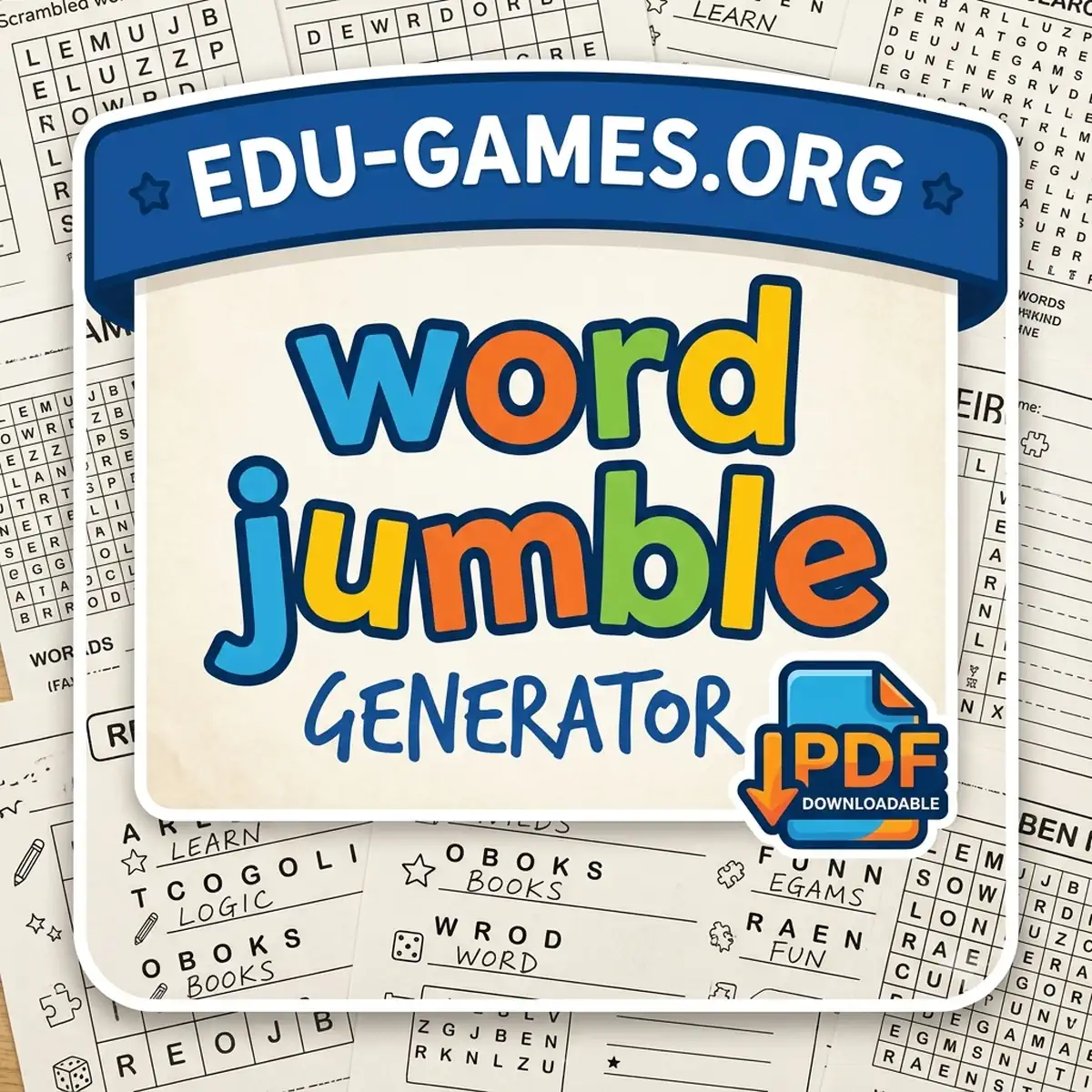 Preview word scramble/jumble worksheet.